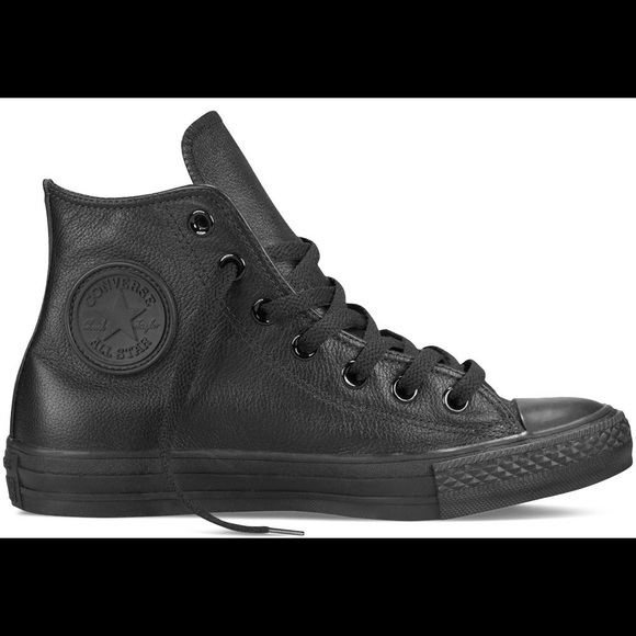 Converse Shoes - Converse all black leather high tops